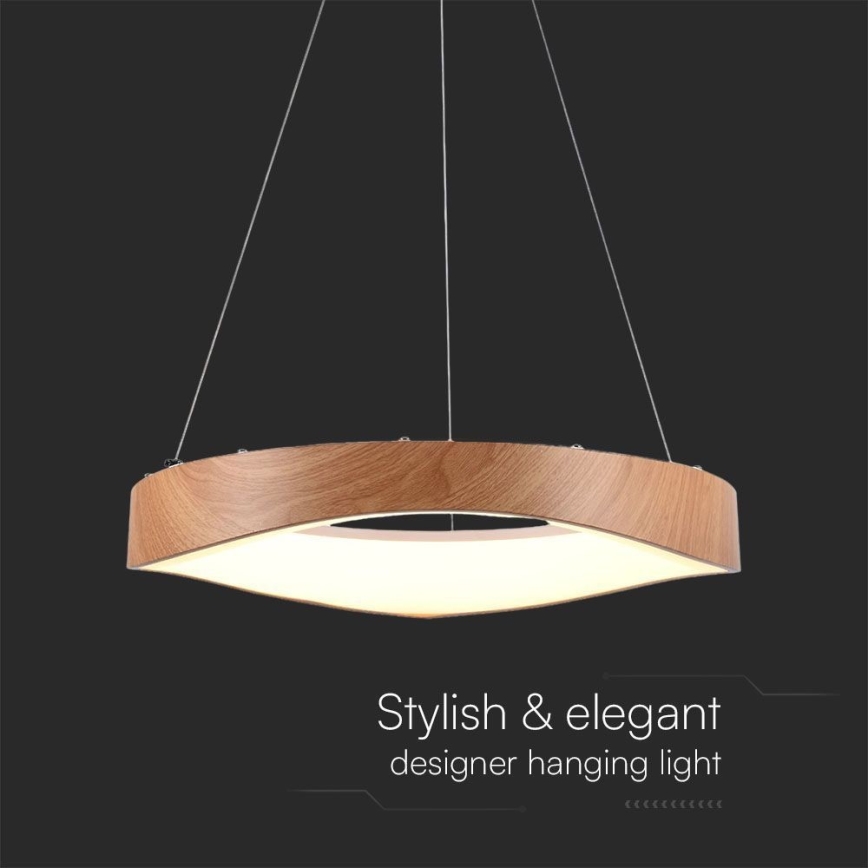 Lámpara LED colgante LED/25W/230V 3000K ø 50 cm marrón
