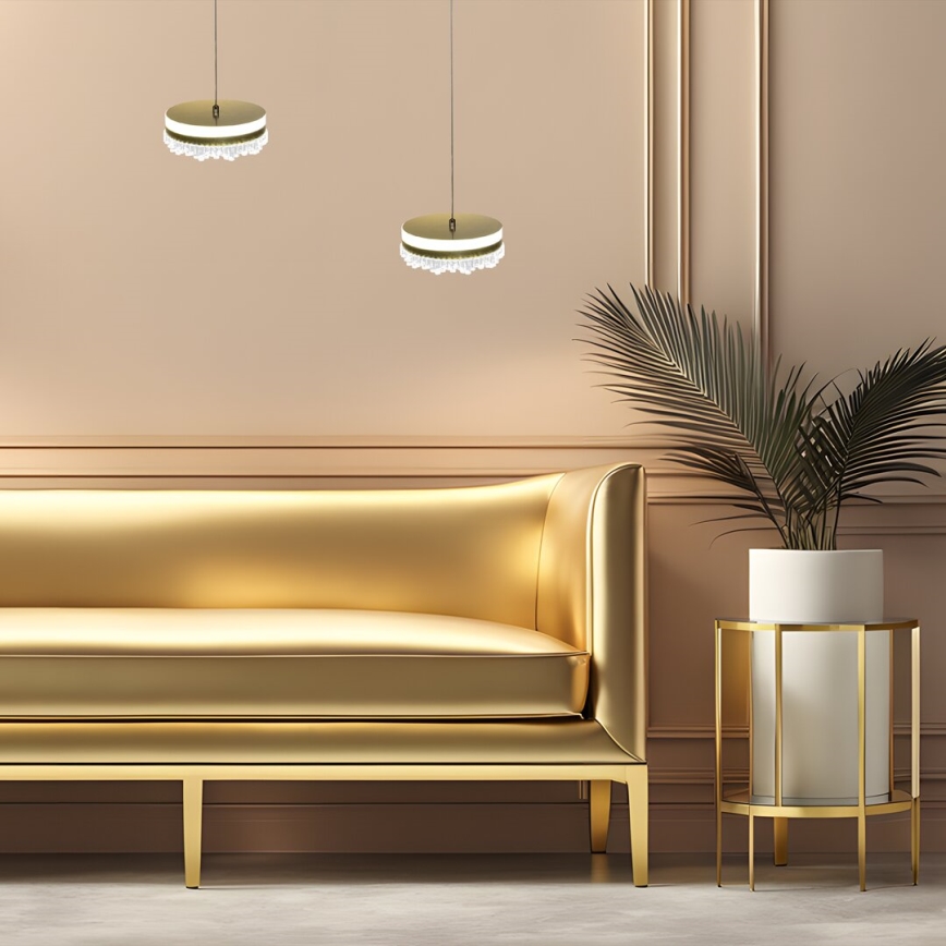 Lámpara LED colgante LED/25W/230V diá. 20 cm dorado