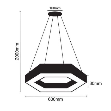 Lámpara LED colgante LED/28W/230V 4000K diá. 60 cm