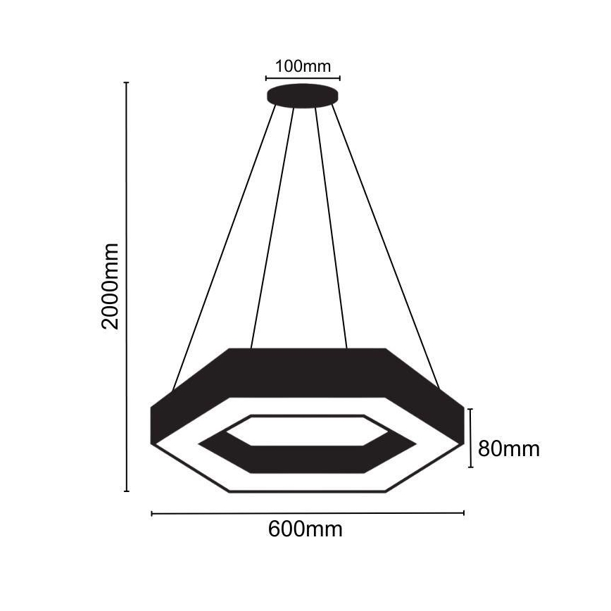 Lámpara LED colgante LED/28W/230V 4000K diá. 60 cm