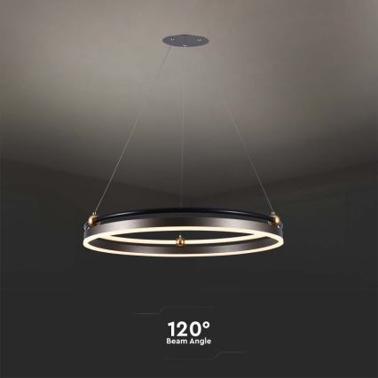 Lámpara LED colgante LED/30W/230V 3000K diá. 62 cm marrón