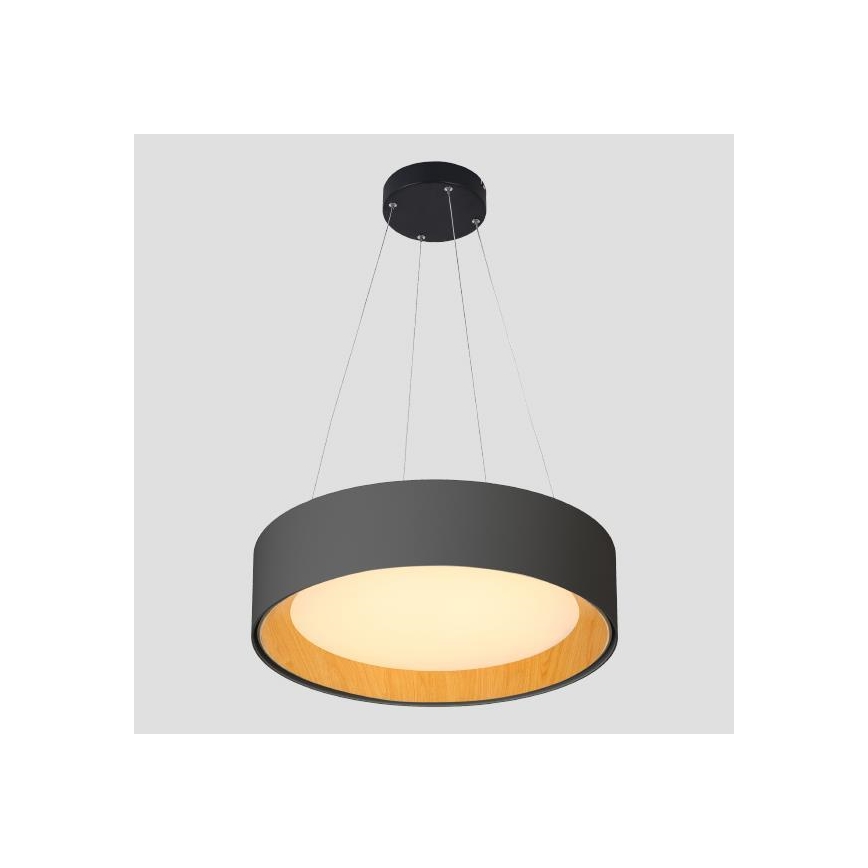 Lámpara LED colgante LED/30W/230V 3000K diá. 45 cm negro/roble