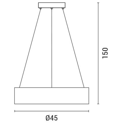 Lámpara LED colgante LED/30W/230V 3000K diá. 45 cm negro/roble