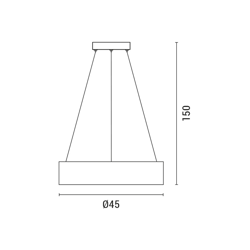 Lámpara LED colgante LED/30W/230V 3000K diá. 45 cm negro/roble