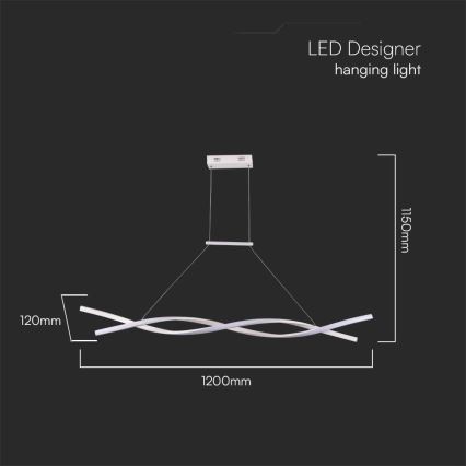 Lámpara LED colgante LED/30W/230V 4000K blanco