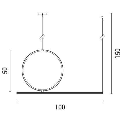 Lámpara LED colgante LED/32W/230V 3000K negro