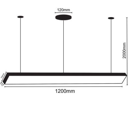 Lámpara LED colgante LED/32W/230V 4000K diá. 120 cm negro