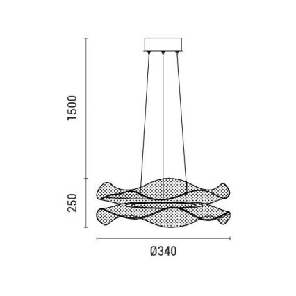 Lámpara LED colgante LED/34W/230V 3000K