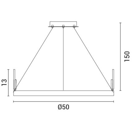 Lámpara LED colgante LED/35W/230V 3000K dorado