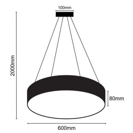 Lámpara LED colgante LED/35W/230V 4000K diá. 60 cm