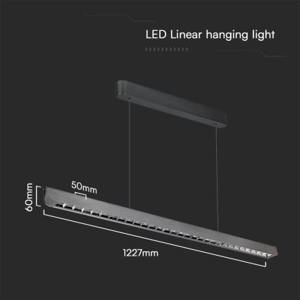 Lámpara LED colgante LED/36W/230V 3000/4000/6400K antracita