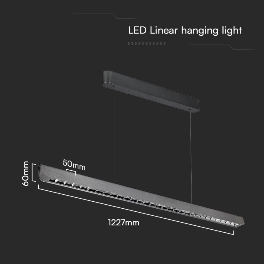 Lámpara LED colgante LED/36W/230V 3000/4000/6400K antracita