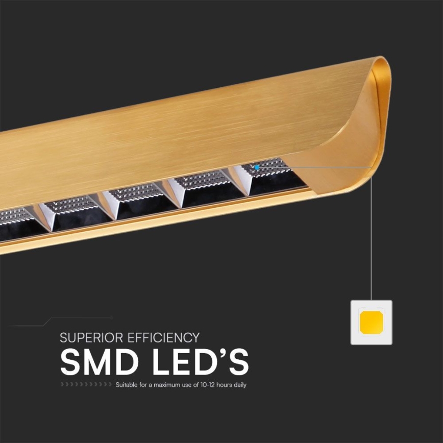 Lámpara LED colgante LED/36W/230V 3000/4000/6400K dorado