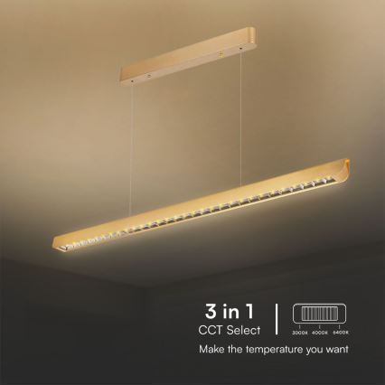 Lámpara LED colgante LED/36W/230V 3000/4000/6400K dorado