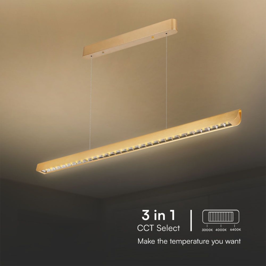Lámpara LED colgante LED/36W/230V 3000/4000/6400K dorado