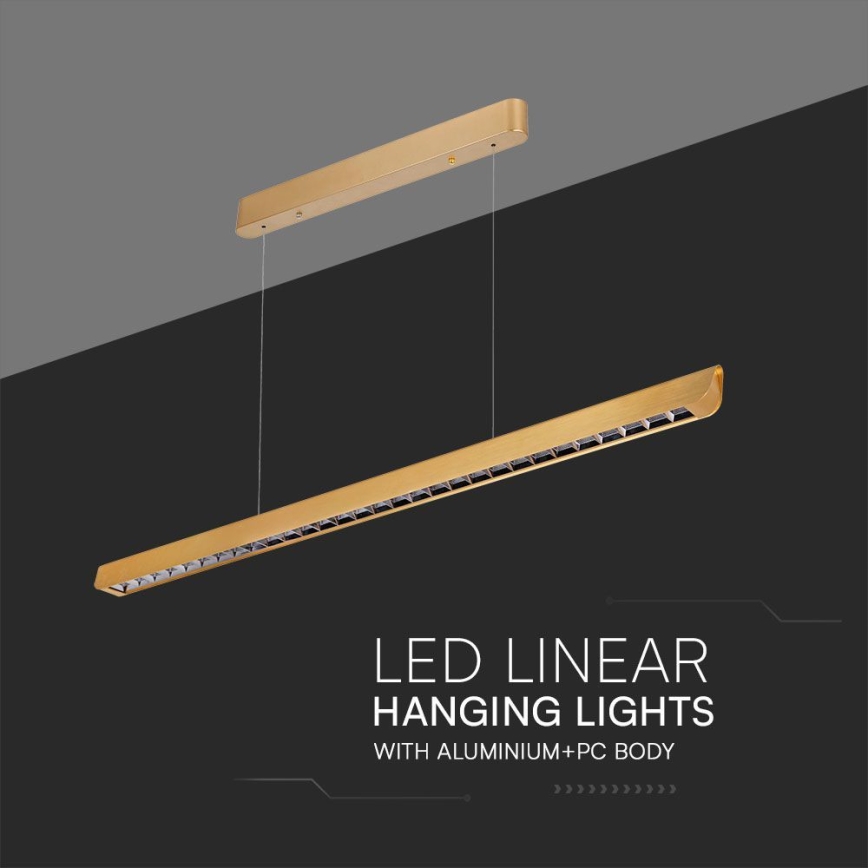 Lámpara LED colgante LED/36W/230V 3000/4000/6400K dorado