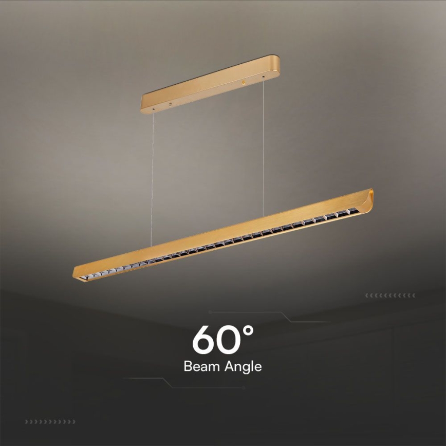 Lámpara LED colgante LED/36W/230V 3000/4000/6400K dorado