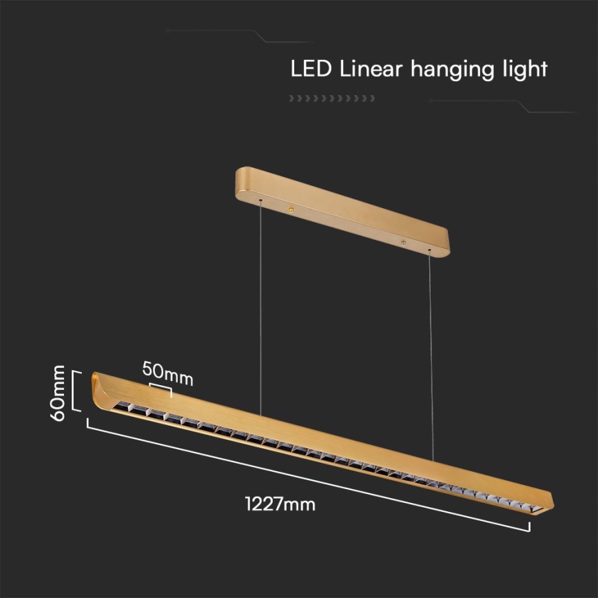 Lámpara LED colgante LED/36W/230V 3000/4000/6400K dorado