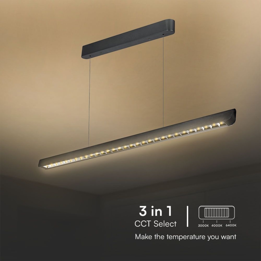Lámpara LED colgante LED/36W/230V 3000/4000/6400K negro