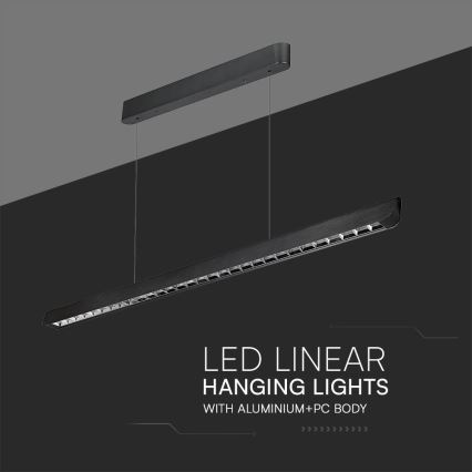 Lámpara LED colgante LED/36W/230V 3000/4000/6400K negro