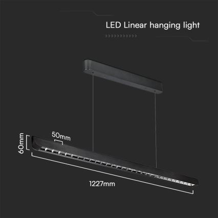 Lámpara LED colgante LED/36W/230V 3000/4000/6400K negro