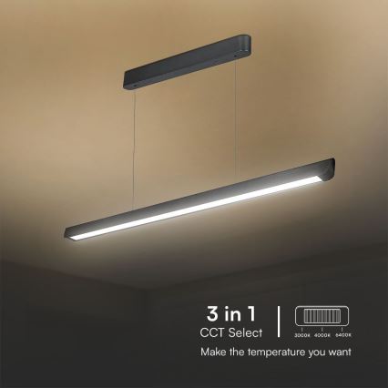 Lámpara LED colgante LED/36W/230V 3000/4000/6400K negro