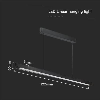 Lámpara LED colgante LED/36W/230V 3000/4000/6400K negro