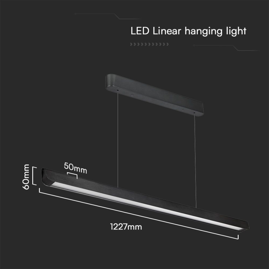 Lámpara LED colgante LED/36W/230V 3000/4000/6400K negro