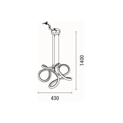 Lámpara LED colgante LED/38W/230V 3000K