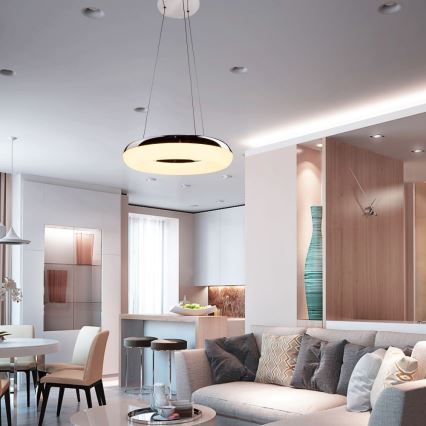 Lámpara LED colgante LED/40W/230V 3000K diá. 40 cm cromo brillante