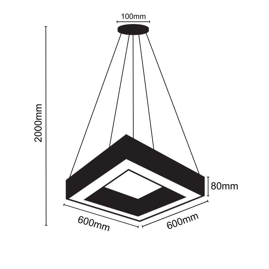 Lámpara LED colgante LED/40W/230V 4000K 60x60 cm