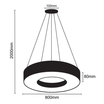 Lámpara LED colgante LED/40W/230V 4000K diá. 80 cm