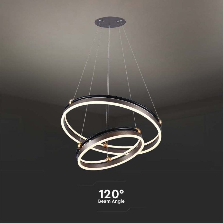 Lámpara LED colgante LED/50W/230V 3000K diá. 62 cm marrón