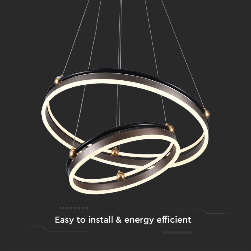 Lámpara LED colgante LED/50W/230V 3000K diá. 62 cm marrón