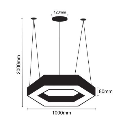 Lámpara LED colgante LED/50W/230V 4000K diá. 100 cm