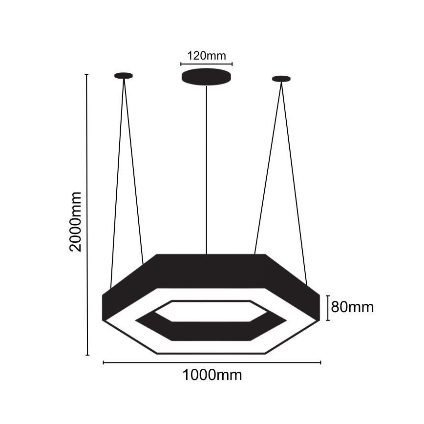 Lámpara LED colgante LED/50W/230V 4000K diá. 100 cm