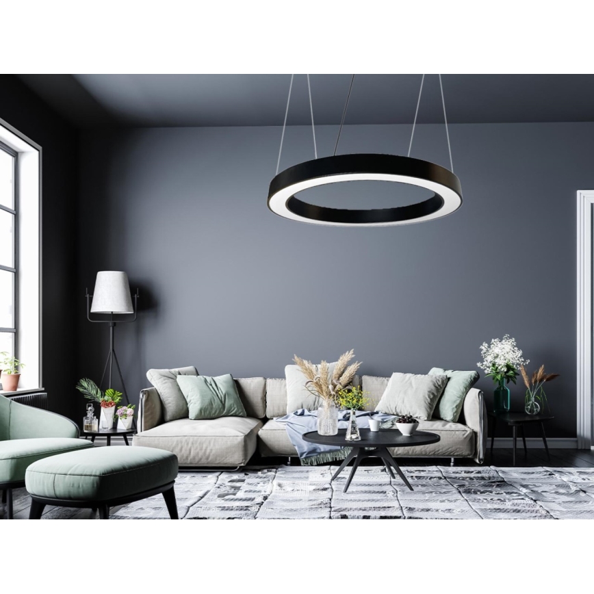 Lámpara LED colgante LED/50W/230V 4000K diá. 100 cm negro