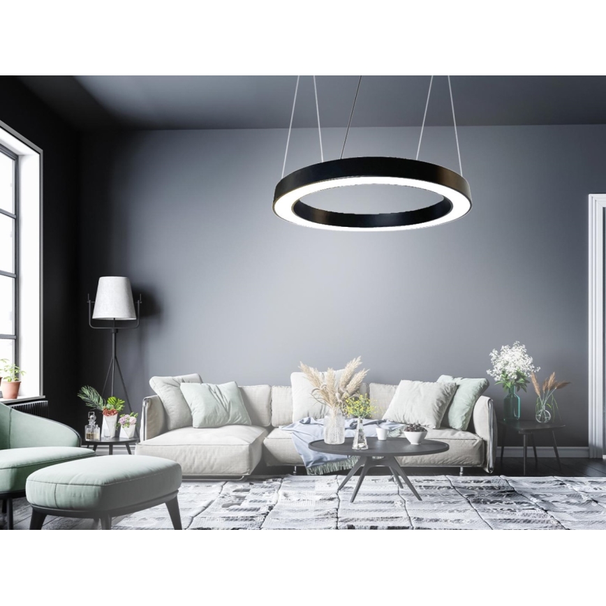 Lámpara LED colgante LED/50W/230V 4000K diá. 100 cm negro