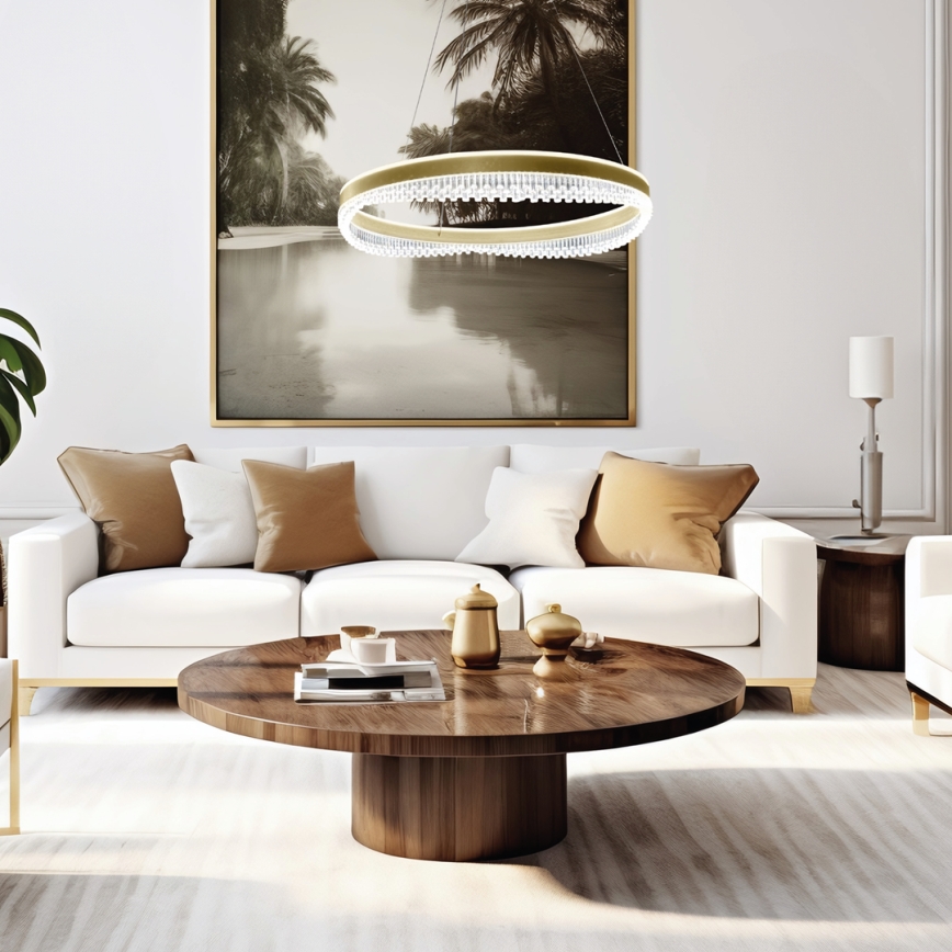 Lámpara LED colgante LED/52W/230V diá. 60 cm dorado