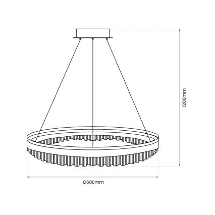 Lámpara LED colgante LED/52W/230V diá. 60 cm dorado