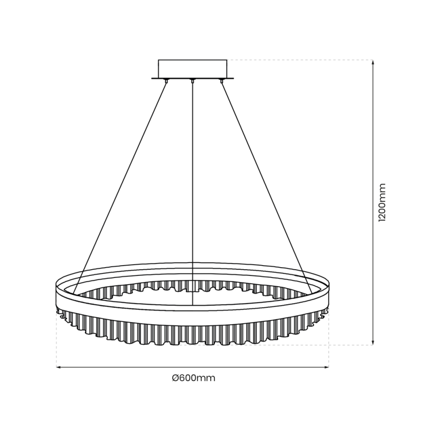 Lámpara LED colgante LED/52W/230V diá. 60 cm dorado