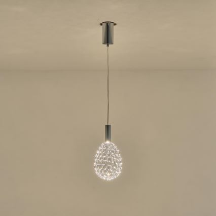 Lámpara LED colgante LED/6,3W/230V 3000K cromo brillante diá. 14 cm