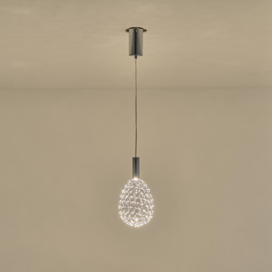 Lámpara LED colgante LED/6,3W/230V 3000K cromo brillante diá. 14 cm