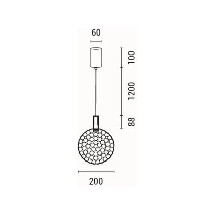 Lámpara LED colgante LED/6,3W/230V 3000K cromo brillante diá. 20 cm