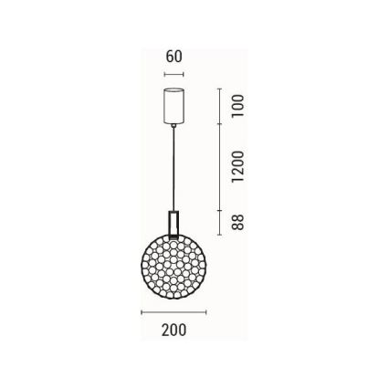 Lámpara LED colgante LED/6,3W/230V 3000K cromo brillante diá. 25 cm