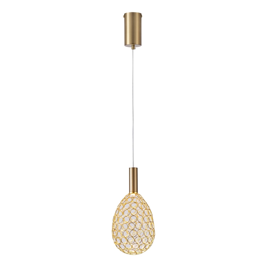 Lámpara LED colgante LED/6,3W/230V 3000K dorado diá. 14 cm