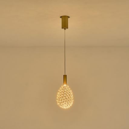 Lámpara LED colgante LED/6,3W/230V 3000K dorado diá. 14 cm