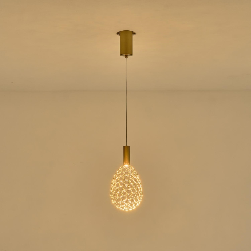 Lámpara LED colgante LED/6,3W/230V 3000K dorado diá. 14 cm