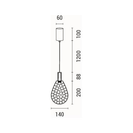 Lámpara LED colgante LED/6,3W/230V 3000K dorado diá. 14 cm