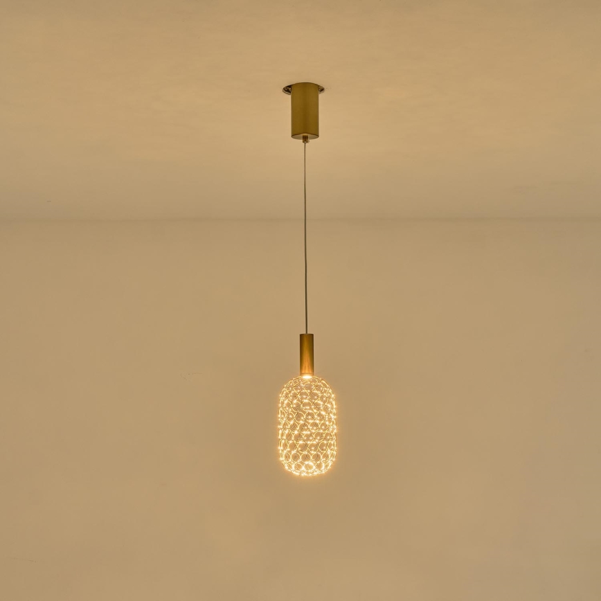 Lámpara LED colgante LED/6,3W/230V 3000K dorado diá. 20 cm